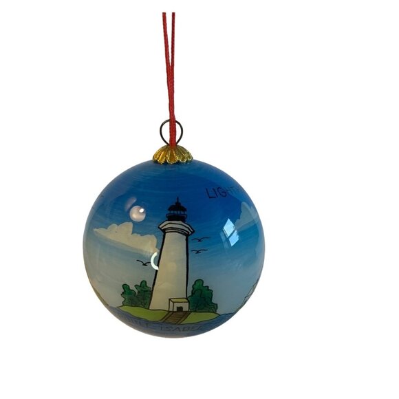 Vintage Beechcombers Lighthouse Gulf Coast Glass Ornament with Box - Picture 1 of 10